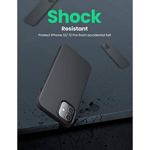UGREEN Funda de Silicona Compatible con iPhone 12/12 Pr  a Golpes y Rayones Negro