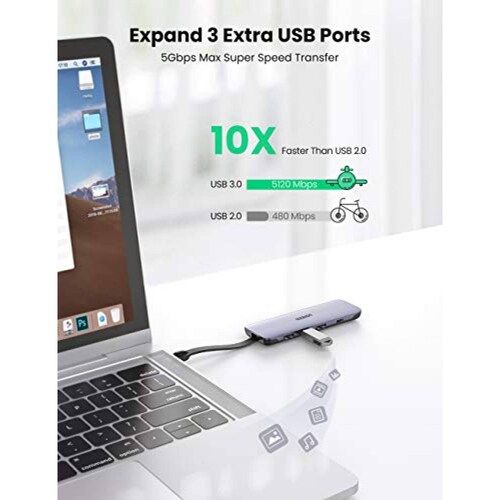 UGREEN HUB USB C a HDMI 4K 100W PD Carga 3 USB 3.0 Adap 20 S9 S8 Huawei Mate30/20