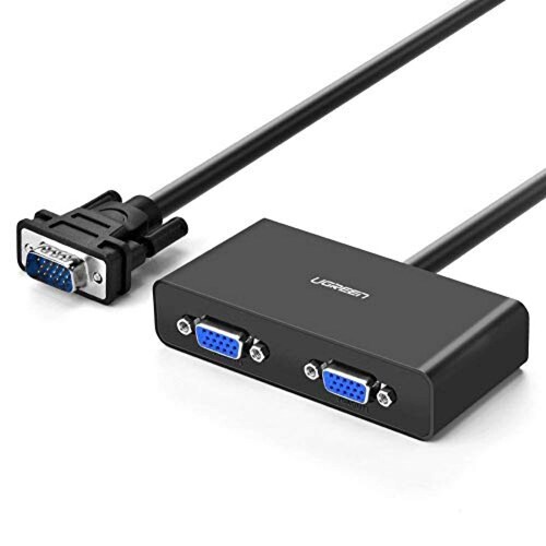 Splitter VGA Ugreen 1M Divisor Adaptador VGA a 2 VGA pu 60HZ macho a hembra Negro