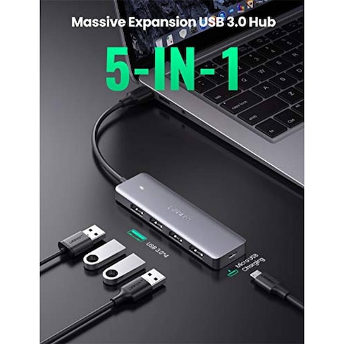 UGREEN Hub USB 3.0 USB 3.0 4 Puertos SuperSpeed 5Gbps p Memoria USB Ratón Teclado