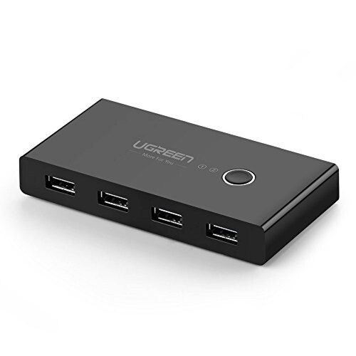 UGREEN USB Switch Conmutador USB Hub 2 Entradas y 4 Sal r Escáner Teclado y Ratón