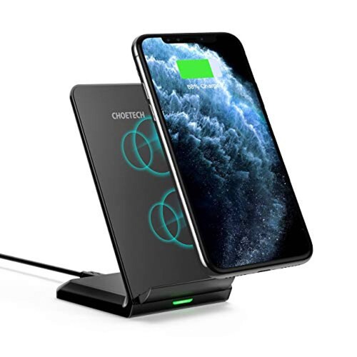 CHOETECH Cargador Inalámbrico Rápido, Wireless Charger Qi de Soporte para Samsung Galaxy S21/20 Ultra/S10/9/8 Plus/S7 Edge/Note 20 Ultra/10/9/8,iPhone 12/11 Pro Max/X/8/8 Plus Adaptador no Incluido