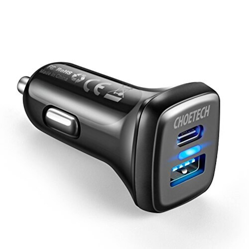 Funda Cargador Auto USB Tipo C 36W CHOETECH,Carga Rapida 6,Pixel XL