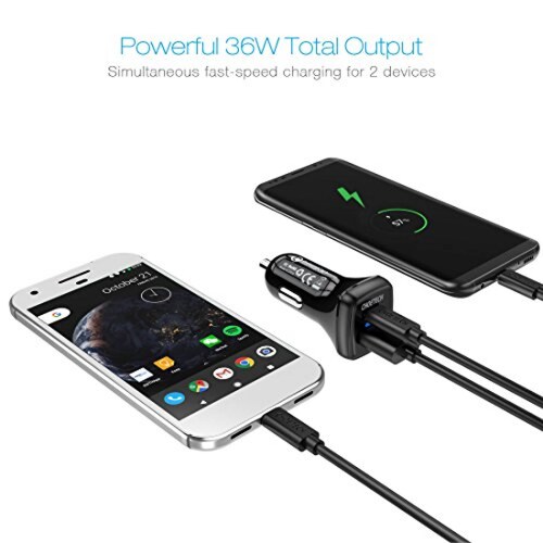 Funda Cargador Auto USB Tipo C 36W CHOETECH,Carga Rapida 6,Pixel XL