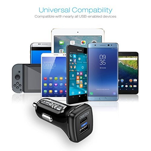 Funda Cargador Auto USB Tipo C 36W CHOETECH,Carga Rapida 6,Pixel XL