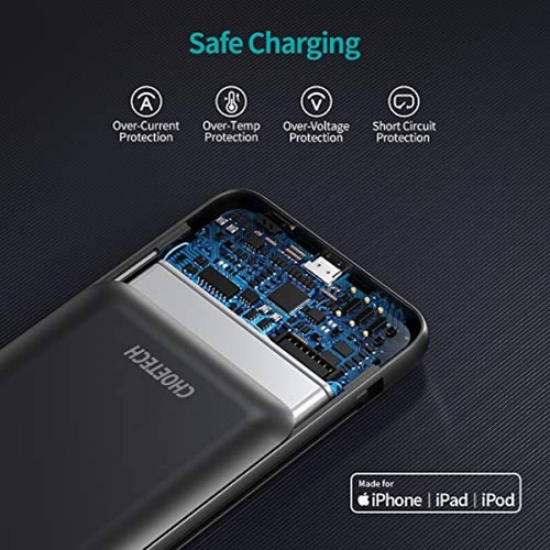 Funda Power Bank Lightning CHOETECH,Bateria Portatil MFi 0 S10 Plus
