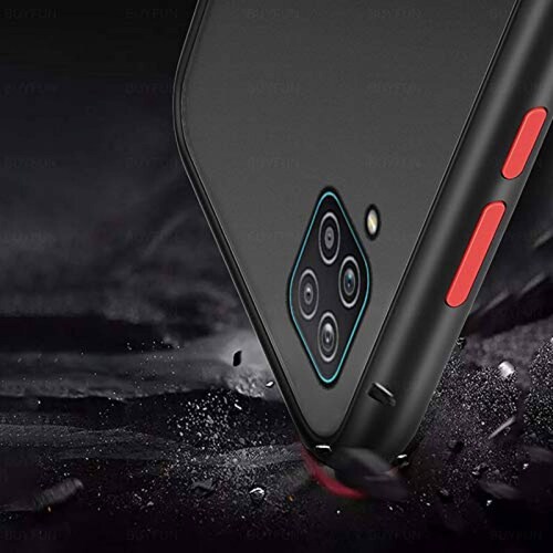 Betefly Funda Samsung Galaxy A12 6.5, Protectora de cámara, Matte Back Antihuellas,Negro