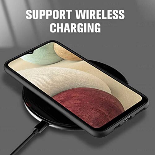 Betefly Funda Samsung Galaxy A12 6.5, Protectora de cámara, Matte Back Antihuellas,Negro