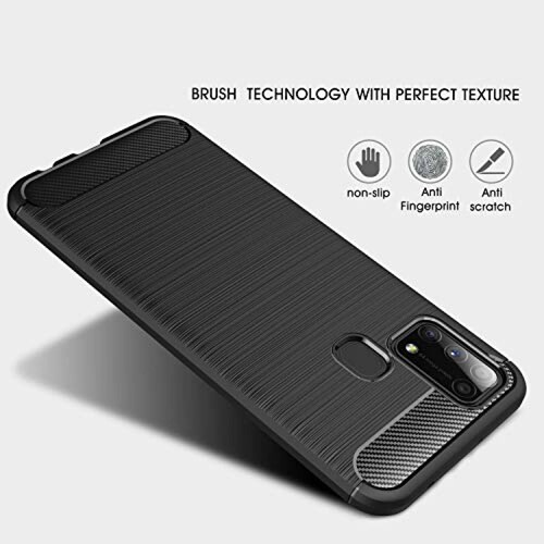 Funda HaroKing Funda para Samsung Galaxy M31,Silicona TP tos, Negro