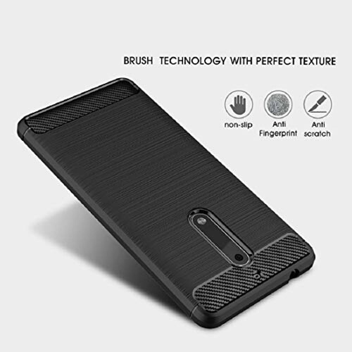  Funda Amzer Pudding - Carcasa de TPU Delgada, Nokia 5, Negro