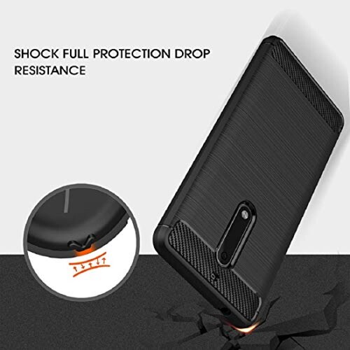  Funda Amzer Pudding - Carcasa de TPU Delgada, Nokia 5, Negro