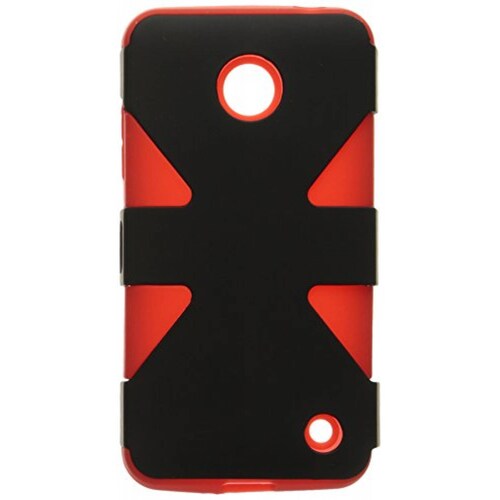  Funda HRWireless (TM - Funda para Nokia Lumia 635, Negro/Rojo