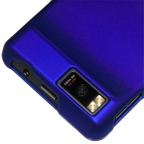  Funda Amzer Rubberized Snap-On Case for Motorola Droid X MB810 - Blue
