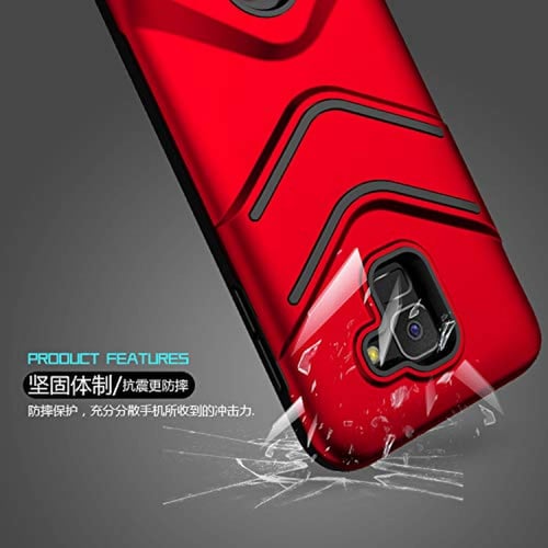  Funda Idenmex Funda Case para Samsung J6 Uso Rudo Heavy Duty, color Rojo