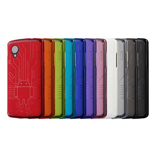  Funda Cruzerlite Bugdroid Circuit TPU Funda para LG Nexus 5, Color Blanco