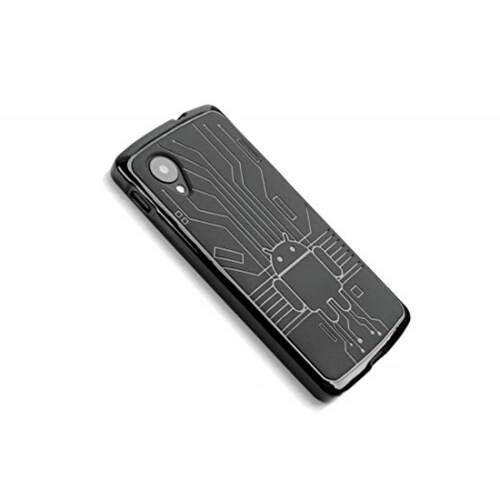  Funda Cruzerlite Bugdroid Circuit TPU Funda para LG Nexus 5, Color Blanco