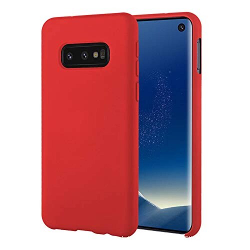  Funda Idenmex Funda Case para Samsung S10 Protector Soft Jelly, color Rojo