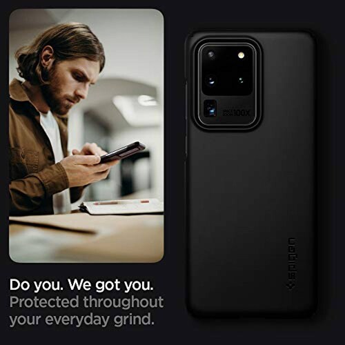 Funda Spigen Thin Fit Funda Compatible con Samsung Galaxy S20 Ultra - Negro