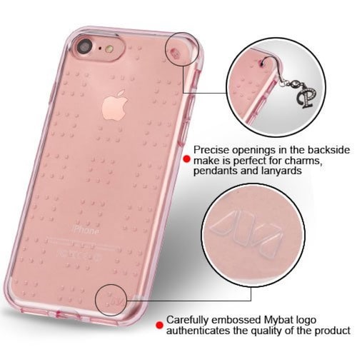  Funda Asmyna Cell Phone Case for Apple iPhone 7 - Glassy Transparent Rose Gold