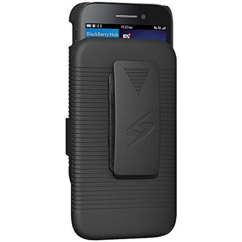  Funda Amzer AMZ97573 Shellster Shell Case Holster Combo for Blackberry Q5, Black