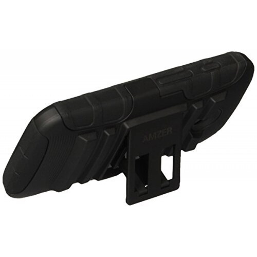  Funda Amzer Rugged Hybrid Kickstand Case Cover for Motorola Moto E XT1022, Black