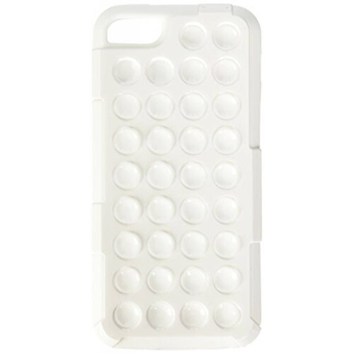  Funda Reiko - Carcasa híbrida de Silicona con Ventosa para iPhone 5C, Color Blanco