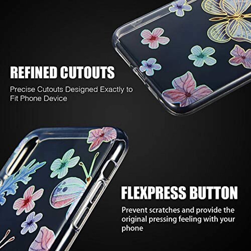  Funda Luxmo Funda Case para iPhone Xs Max Protector Candy Tornasol, color Mariposas