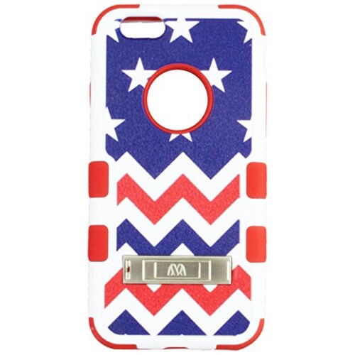  Funda MyBat iPhone 6/6s Tuff Hybrid Phone Protector Cover with Stand Stars Wave/Red
