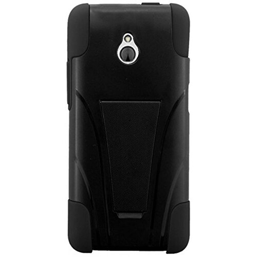  Funda Amzer Double Layer Hybrid Case Cover with Kickstand for HTC One Mini 2, Black