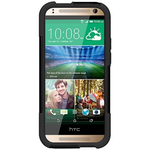  Funda Amzer Double Layer Hybrid Case Cover with Kickstand for HTC One Mini 2, Black