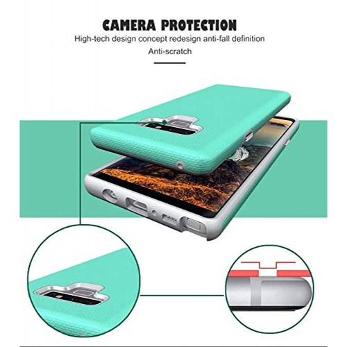  Funda Idenmex Funda Case para Samsung Note 9 Protector Uso Rudo EZPress, color Menta