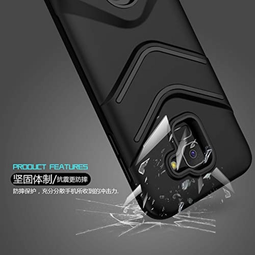 Funda Idenmex Funda Case para Samsung A8 Plus, 2018, Uso Rudo Heavy Duty, color Negro