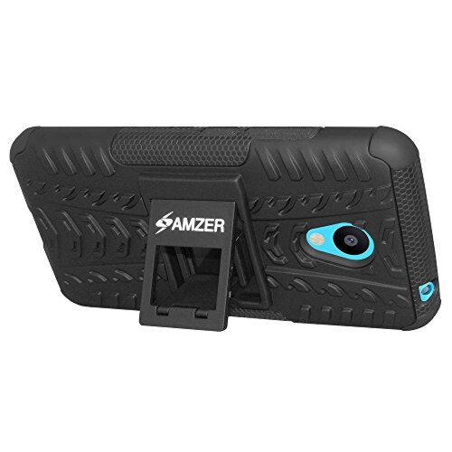 Funda Amzer Impact Resistant Hybrid Warrior Case with Ki MX3, Black