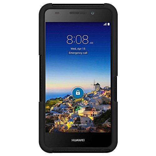 Funda Amzer Double Layer Case with Kickstand for Huawei  LTE, Black