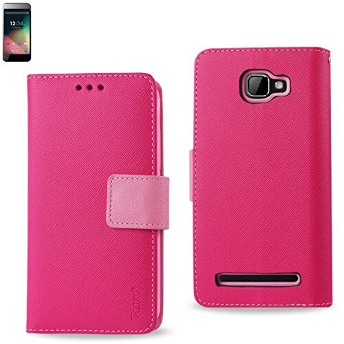 Funda Reiko Premium Wallet Case with Stand, Flip Cover a - Hot Pink