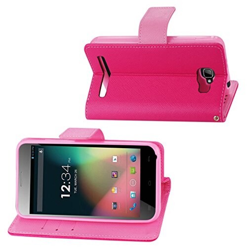 Funda Reiko Premium Wallet Case with Stand, Flip Cover a - Hot Pink