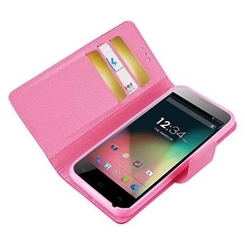 Funda Reiko Premium Wallet Case with Stand, Flip Cover a - Hot Pink
