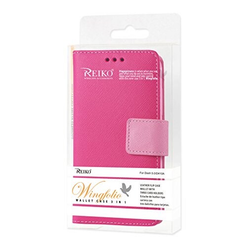 Funda Reiko Premium Wallet Case with Stand, Flip Cover a - Hot Pink