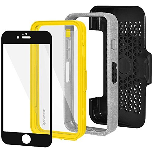 Funda Amzer CRUSTA Rugged Embedded Tempered Glass Case w rey/Yellow