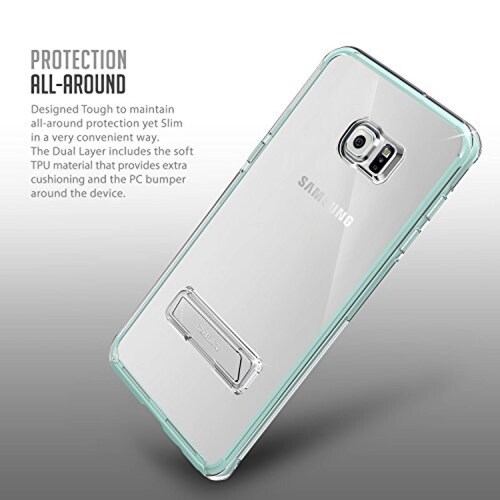 Funda Obliq Estuche Duro para Galaxy S6 Edge Plus (Verde  Impactos)