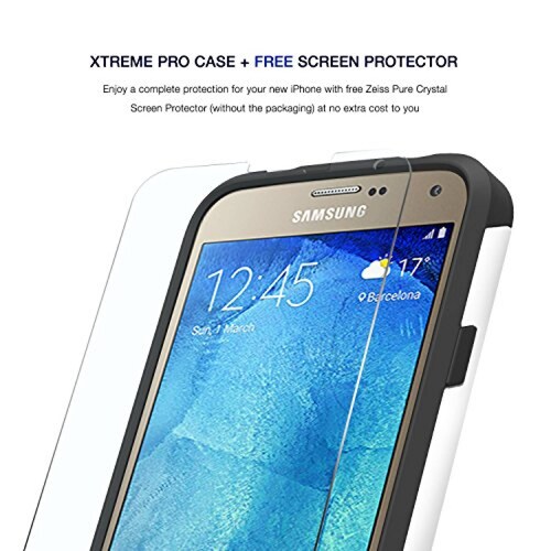 Funda Obliq Xtreme Pro Estuche para Galaxy S5 con Escudo S5, Blanco
