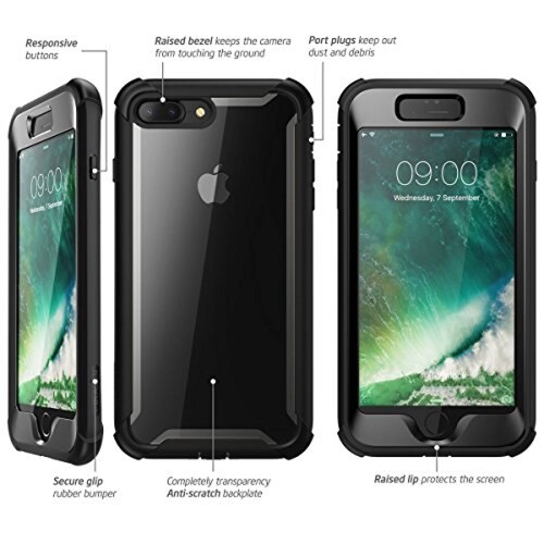 Funda i-Blason iPhone 8 Plus Case, iPhone 7 Plus Case, [ us (Black)