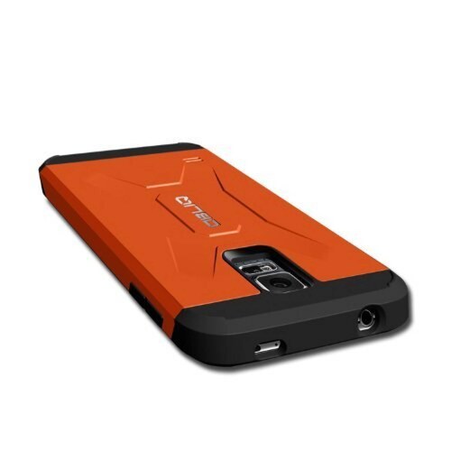 Funda Obliq Xtreme Pro Estuche para Galaxy S5 con Escudo Anaranjado