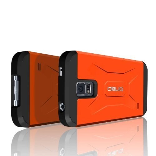 Funda Obliq Xtreme Pro Estuche para Galaxy S5 con Escudo Anaranjado