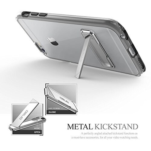 Funda Obliq Estuche para iPhone 6S, con Atril de Metal,  14), Negro