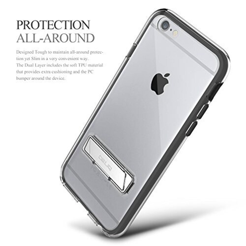Funda Obliq Estuche para iPhone 6S, con Atril de Metal,  14), Negro