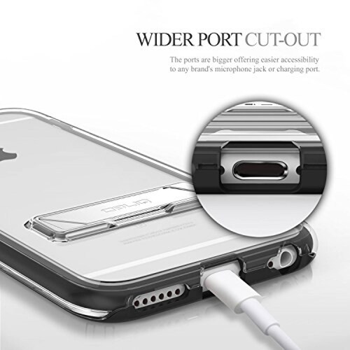 Funda Obliq Estuche para iPhone 6S, con Atril de Metal,  14), Negro
