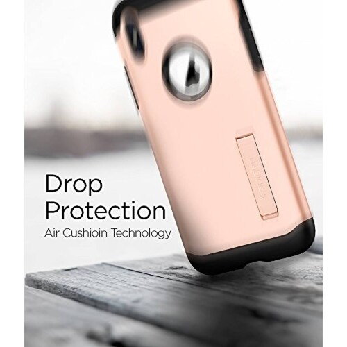 Funda Spigen - Funda Fina para iPhone X, Dorado (Blush Gold)