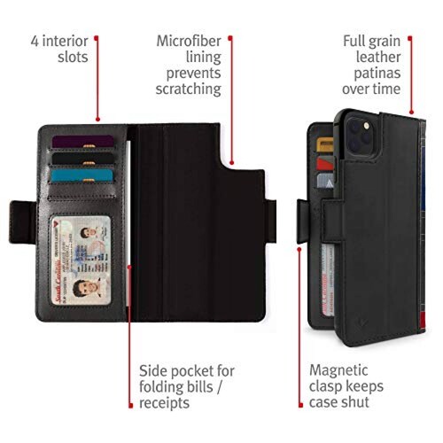 Funda Twelve South BookBook para iPhone 8/7/6, iPhone 11 Pro, Negro