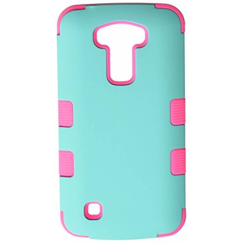 Funda Asmyna Cell Phone Case for LG K10 - Rubberized Teal Green/Electric Pink